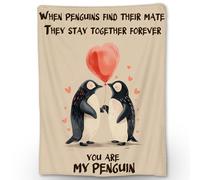 Ti Caldi Penguin Blanket Gifts for Friends, Loved Ones, Soft Fuzzy Warm Lightweight Flannel Throw Blanket, Ideal for Couch, Bed, Decor, Travel & Outdoor Use, for Women Girls 80×60 in