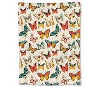 Ti Caldi Vibrant Butterfly Blanket, Soft Flannel Throw Blanket for Couch, Bed, Travel, Living Room & Home Decor, Lightweight Cozy Warm Fluffy Fuzzy Colorful Blankets for Adults Women Girls 60×50 in