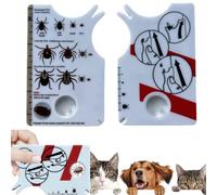 Ti/ck Card for Humans,Ti/ck Cards with Magnifying Glass,Ti/ck Card With Scale,Magnifying Glass Ti/ck Scale Card,Tic/k Remover for Dogs and Cats,Allows Easy Removal of Ti/ck,Portable Ti/ck Remover Tool