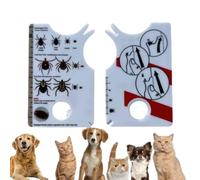 Ti-ck Card for Humans,Ti-ck Remover Tools,Ti/ck Cards with Magnifying Glass,Pet Ti-ck Catcher,Suitable for Removing Ti-cks on Cats and Dogs,Portable Ti/ck Remover Tool,Easy Removal of Ti-cks,Plastic
