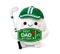 TI-EDC Best Dad by Par for Fathers Day Funny Handmade Crochet Golf Ball Accessories Gift for Dad New Daddy Father Men Golfers Daddy Papa from Daughter Son Wife Father's Day Birthday Christmas
