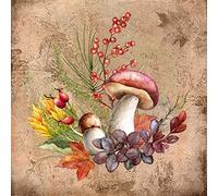 ti-flair 20 Napkins, 3-Ply, Autumn Fruits & Leaves Design, Biodegradable, 33 x 33 cm, Medium, Paper, Napkins