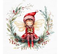 ti-flair 20 Napkins Fairy in Wreath as Table Decoration Paper Napkins with Motif Also for Decoupage and Decoupage 33 x 33 cm