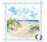 ti-flair 20 Pack 3-Ply Paper Napkins, 33 x 33 cm, Maritime Extract from the Beach Motif, Also for Decoupage and Decoupage Technique