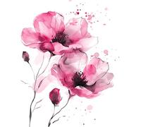 ti-flair Napkins Paper 33 x 33 cm 3-Ply Pack of 20 - High-Quality & Sustainable - Disposable Paper Napkins for Celebration Wedding Birthday Table Decoration Spring Summer Party - Watercolour Poppy