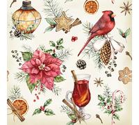 ti-flair Paper Napkins, 33 x 33 cm, Pack of 20, Christmas Atmosphere, High-Quality and Sustainable, Disposable Christmas Napkins, 3-Ply, Paper Napkins for Christmas, Catering, Everyday Life, White,