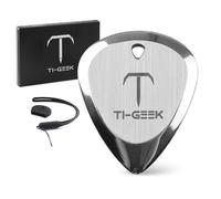 Ti-Geek Premium Titanium Guitar Pick 2.8mm Thickness, Metallic Silver for Metallica, Bass, Electric Guitar No-Slip Grip, Wrist Band, Lifetime Durability - Perfect for Guitar lover