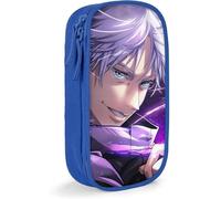 TI Jujutsu Kaisen Gojo Satoru Anime Large-Capacity Pencil case, Stationery Bag, Multi-Function Stationery Box, Suitable for Young Men and Women-Blu