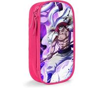 TI One Piece Edward Newgate Anime Large-Capacity Pencil case, Stationery Bag, Multi-Function Stationery Box, Suitable for Young Men and Women-Pink
