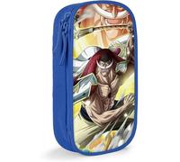 TI One Piece Edward Newgate Anime Large-Capacity Pencil case, Stationery Bag, Multi-Function Stationery Box, Suitable for Young Men and Women-Blue