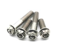 Ti Outer Hexagon Hollow Flange Head Bolt Fastener Titanium Bolts M6/M8*(15-50mm) Ti Screw, Titanium Color, M6x10mmx2pcs