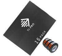 Ti-Pro 15 Pack Correx Floor Protection Sheets 2.4M X 1.2M X 2mm + 3 Black Duct Tape Rolls - 50mm X 50M