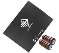 Ti-Pro 50 Pack Correx Floor Protection Sheets 2.4M X 1.2M X 2mm + 10 Black Duct Tape Rolls - 50mm X 50M