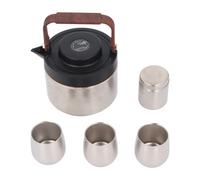 Ti Teapot Set with 120ml Tea Cups 200ml Tea Canister 1000ml Insulated Tea Pot with Infuser Heat Handle Rustproof for Home Office