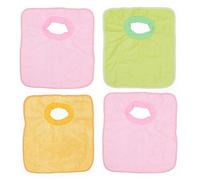 Ti TIN -4 Pack - Waterproof Terry Baby Bibs, 33x36 cm | bib with Elastic Fastener for Babies from 6 to 18 Months, 100% Polyester Microfibre and Vinyl Lining