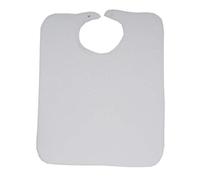 TI-TIN Adult Terry Cloth Bib, 50 x 60 cm, 73% Cotton, 27% Polyester, Velcro Fastening, Plain (White) 140 g/m²