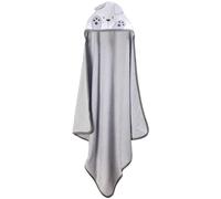 Ti TIN | Baby Bath Cape, 100 x 100 cm | Soft, Comfortable, Absorbent Bath Towel - 90% Cotton 10% Polyester - Terry Cloth - Rabbit Design - Grey and White - 340 g/m²