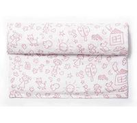 Ti TIN Baby Muslin Cotton Fiber 100% | Gauze for Baby Extra Soft | Absorbent | Child Drawings Pink Pattern, 120x120 cm