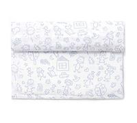Ti TIN Muslin 100% Cotton 120 x 120 cm, Breathable, Light and Soft, Ideal for Babies 0-36 Months, Easy Wash and Dryer, Made in Spain, Children's Drawings Print Sky Blue