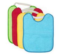 Ti TIN | Pack 4 Bibs Waterproof for Babies 24x31 cm | Bibs for Babies Color red Blue Orange Green