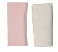 Ti Tin - Pack of 2 Fitted Sheets for Cots, 100% Cotton in White and Pink, Adjustable with Elastic, 60 x 120 cm