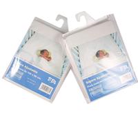 Ti Tin Pack of 2 Fitted Sheets for Cot Bed, 100% Cotton in White, Adjustable with Elastic Band, 80 x 130 cm