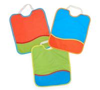 Ti TIN Pack of 3 Waterproof Bibs 67% Breathable Polyurethane, 33% Polyester | Pack of 3 Breathable Bibs with Rubber Closure and Pocket for Children Over 12 Months, 28x32 cm