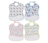 Ti TIN - Pack of 4 Cross Stitch Bibs 100% Cotton with Very Soft Touch, Various Prints, 25 x 30 cm
