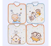 Ti TIN Pack of 4 Waterproof Baby Bibs, 33 x 36 cm, Bibs with Velcro Fastening for Babies from 6 to 18 Months, 100% Polyester Microfibre and Vinyl Lining, Various Patterns, 4 Mars drawings, 12 Months