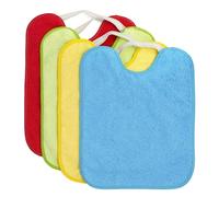 Ti TIN Pack of 4 Waterproof Baby Bibs with Rubber Closure, 90% Cotton, 10% Polyester with Vinyl Lining, Pack of 4 Bibs for Babies from 1 Year, Strong colours, Mehr als 12 Monate