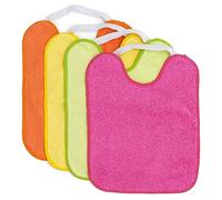 Ti TIN Pack of 4 Waterproof Baby Bibs with Rubber Closure, 90% Cotton, 10% Polyester with Vinyl Lining, Pack of 4 Bibs for Babies from 1 Year, Colours., 18-24 Months