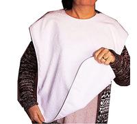 Ti TIN | Set of 3 White Bibs for Adults | Adult Size 50x60 cm | Washable Adult Bibs for Elderly | Overhead Bibs | 90% Cotton 10% Polyester