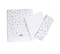 TI TIN | Set of Sheets for Mini Cot 50 x 80 | Pack of 3 Pieces (Top Sheet + Fitted Sheet with Elastic + Pillowcase) | Cot Bedding | Poplin 100% Cotton