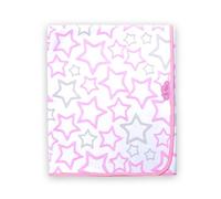 Ti TIN | Soft and Absorbent 100% Cotton Double Layer Knit Baby Swaddle with Double Interlock Fabric | Pink Stars Print