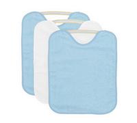 Ti TIN | Waterproof Baby Bibs | Set of 3 Over the Head Bibs | Pullover Bibs for Toddlers from 1 Year | Terry Cotton | Breathable | 32x36 cm | Color: White and Turquoise