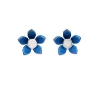 Ti2 Titanium Blue Flower Stud Earrings - 7mm - J1937
