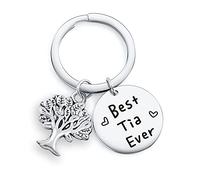Tia Birthday Jewelry Best Tia Ever Jewelry Aunt Appreciation Keychain Aunty Christmas Jewelry, Best Tia Keyring, General