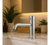 Tia Chrome Basin Sink Tap Single Lever Swivel Handle Basin Mixer Sink Tap Inc Click Clack Waste