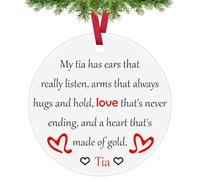 Tia Gifts Christmas Ornaments New Tia Gifts Auntie Gifts from Niece Nephew Aunt Appreciation Gift Christmas Birthday Auntie Ceramic Hanging Ornament Gift Thank You Gifts for Tia
