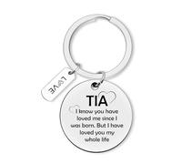 Tia Keychain from Nephew Niece Tia Gifts Jewelry for Aunt in Spanish Keyring for Mothers Day Christmas Birthday New Auntie Presents Auntie to Be Promoted to be Aunt Gift