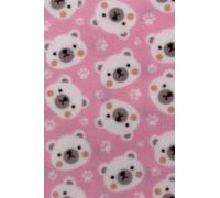 Tia Knight New Exclusive Children's Prints Premium Quality Anti-Pill Polar Fleece Soft Washable Fabric Sold By The Metre Same Day Dispatch (Cute Bears, SQ813) (Baby Pink/White)