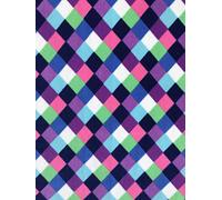 Tia Knight Premium Quality Anti-Pill Polar Fleece Soft Washable Fabric, 100% Polyester, Harlequin (Purple/Multi) Pattern, Sold By The Metre, Same Day Dispatch