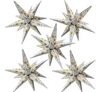 TiAaihion 32'' Gold Polka Dot Explosion Star Balloons, 5 Pack DIY Foil Star Burst Balloons for New Year’s Eve, Wedding, Birthday, Graduation, Christmas, Party Decorations