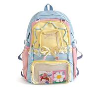 TIAASTAP Kawaii School Backpack Cute School Bag - Preppy Ita Backpack Aesthetic Japanese Schoolbag for Girls Kids Boys Teenage (Blue)