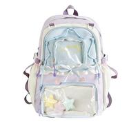 TIAASTAP Kawaii School Backpack Cute School Bag - Preppy Ita Backpack Aesthetic Japanese Schoolbag for Girls Kids Boys Teenage (Yellow)