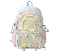 TIAASTAP Kawaii School Backpack Cute School Bag - Preppy Ita Backpack Aesthetic Japanese Schoolbag for Girls Kids Boys Teenage (Blue)