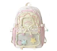TIAASTAP Kawaii School Backpack Cute School Bag - Preppy Ita Backpack Aesthetic Japanese Schoolbag for Girls Kids Boys Teenage (Pink)
