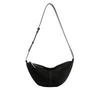 TIAASTAP Suede Crescent Half Moon Bag - Dumpling Hobo Crossbody for Travel, Work, Shopping & Everyday (Black)