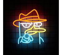 Tiabuy Perry the Platypus Neon Signs Anime Cartoons Agent P Neon Lights for the Wall Decor,Dimmable LED Sign for Kids, Neon Lamp for Bedroom Game Room Dorm Decor, Boys and Girls Gifts Party Birthday