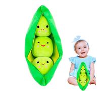 Tiajingzi 3 Peas In A Pod Plush, 25cm Pod Stuffed Plush Toy, Cute Soft Pea Plush Doll, Creative Novelty Cute Sleeping Pillow, Comfortable Doll Figure For Room Sofa Home Decor, Car Decoration